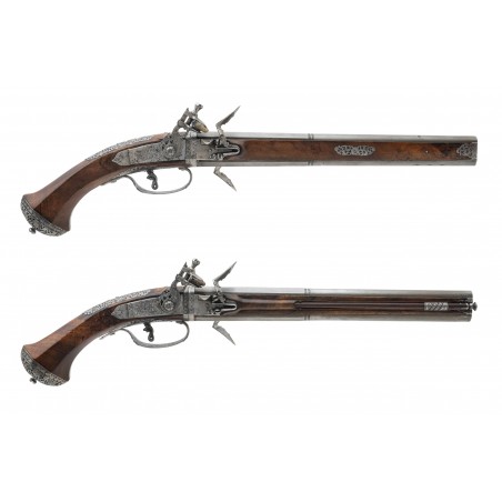Extremely Early Pair of Brescian Flintlock Pistols by Francino (AH8186)